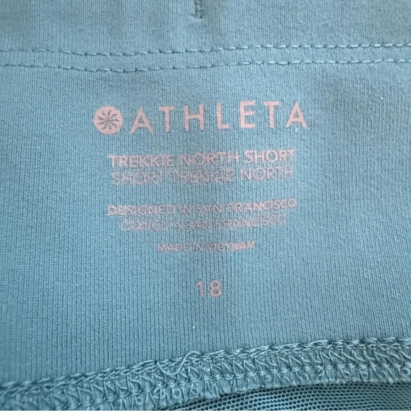 Athleta Teal Trekkie North Abrasion Resistant UPF 50+ Performance Shorts Size 18 - Picture 10 of 10